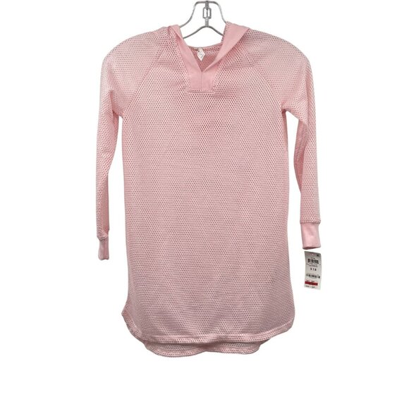 Ideology Womens Mesh Hoodie 3/4 Sleeve Pink Size Small New - Picture 1 of 9